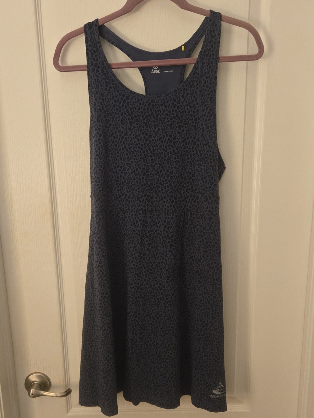 Tasc Performance Gray & Black Leopard-Print Tank Dress - Misses XL